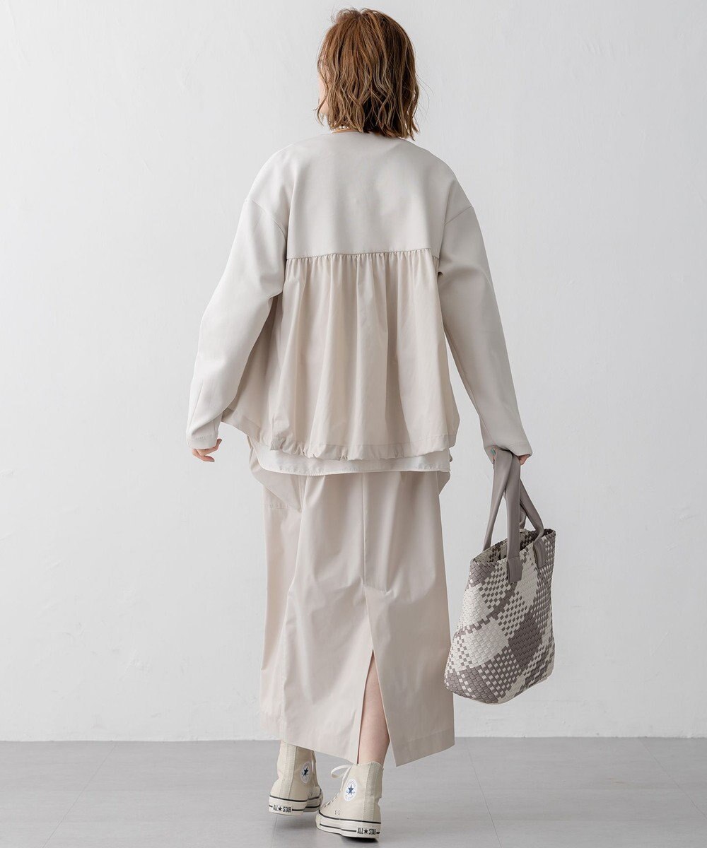 23区 L 【撥水加工/洗える】ブライトタフタ ドロスト スカート 