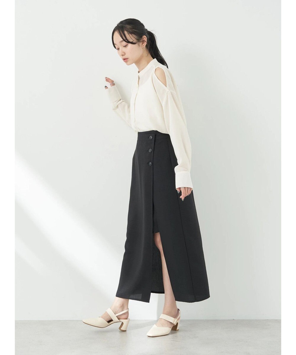 earth music&ecology ショルダースリットシャツ 