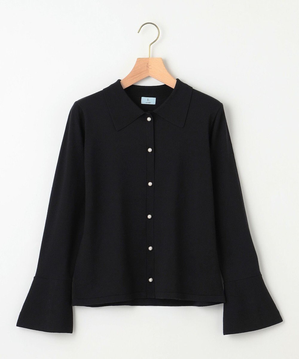 組曲 L フレアスリーブニットポロ 