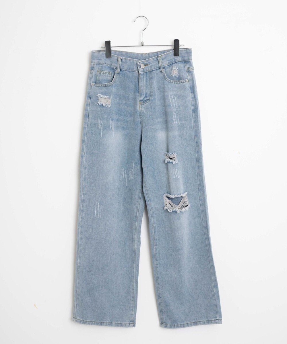 WEGO ダメージレギュラーデニム 