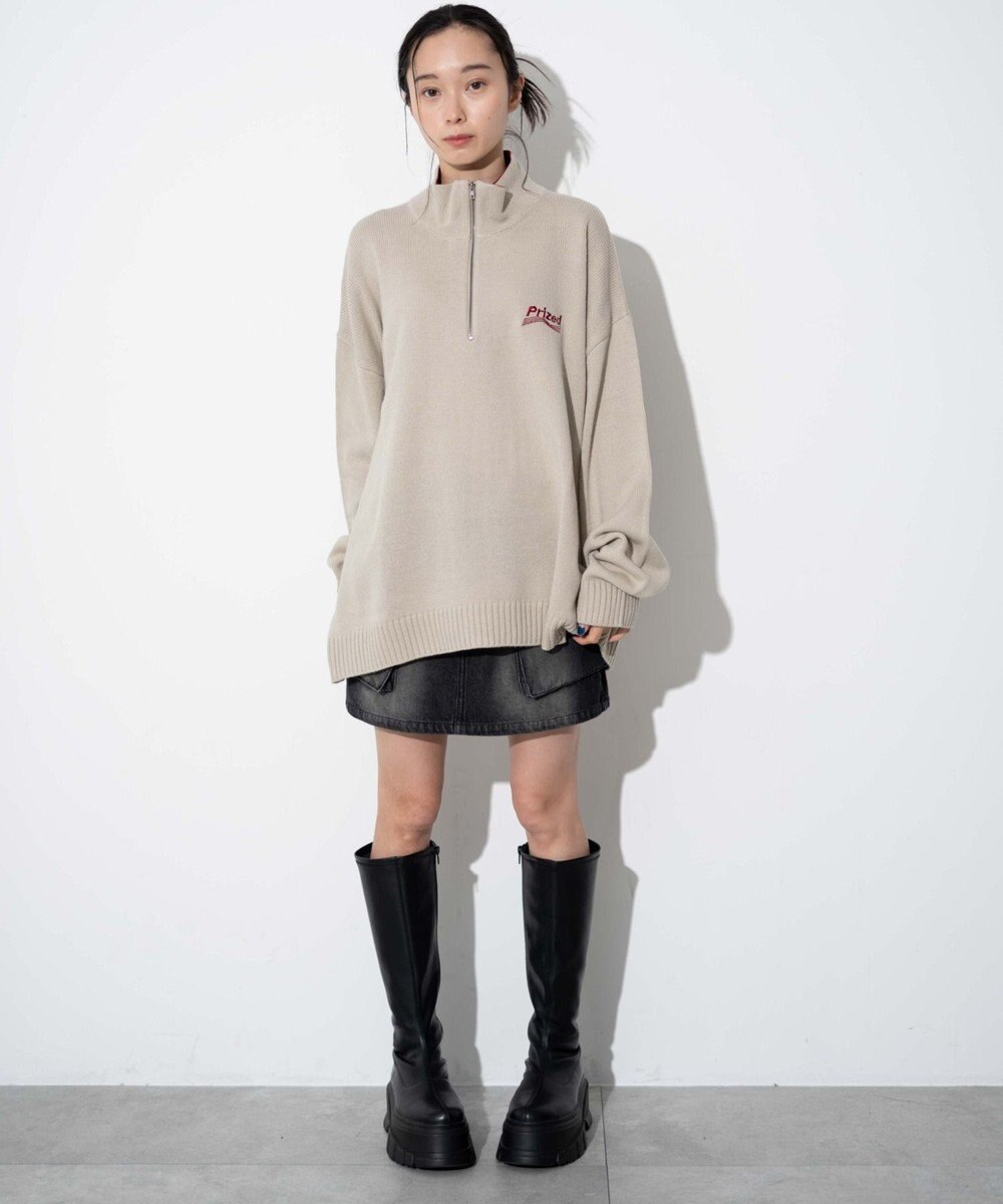 WEGO 【ユニセックス着用ITEM】ワンポイントハーフジッププルオーバー 