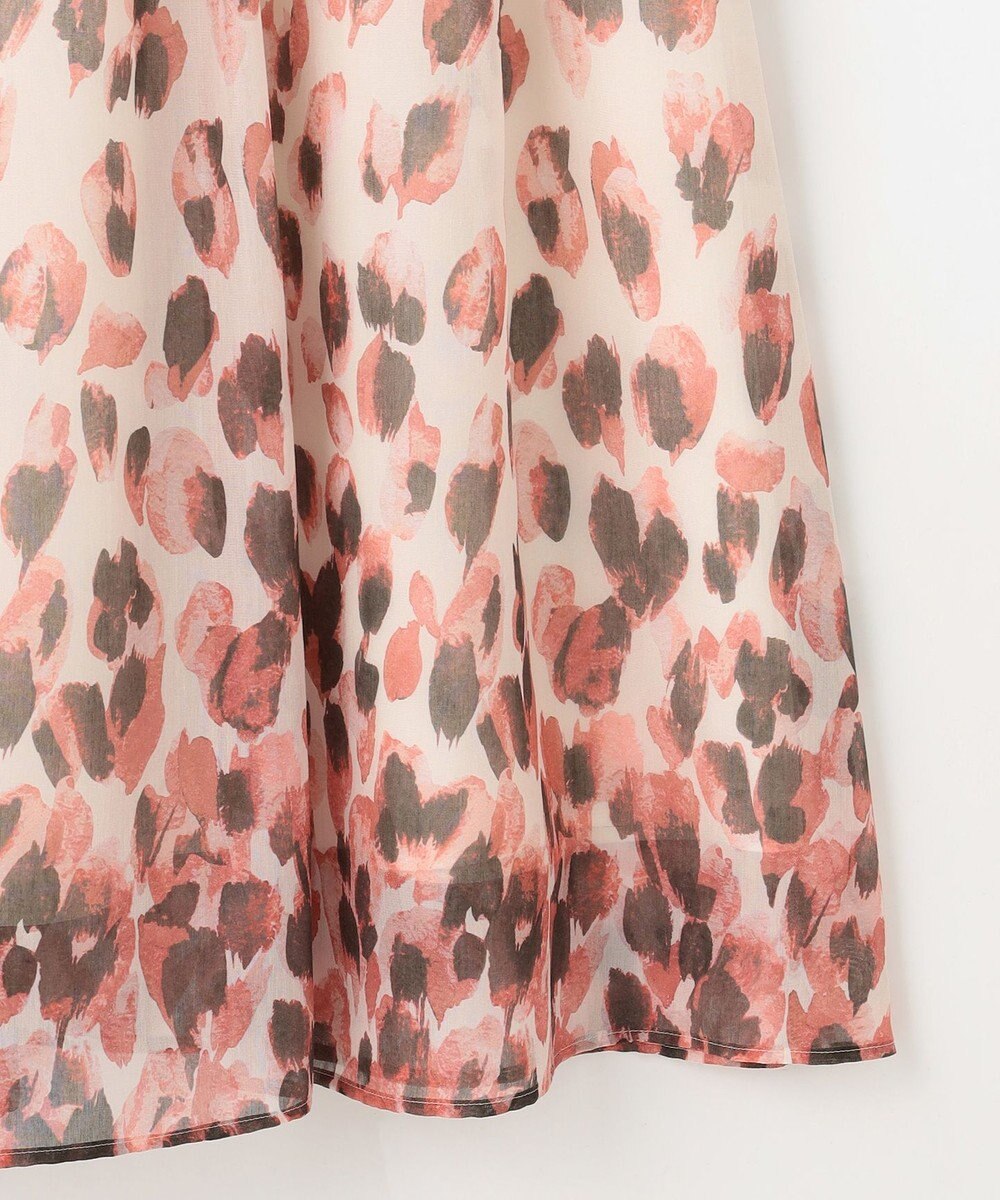 自由区 L 【洗える】グラデーションペタルプリント スカート 