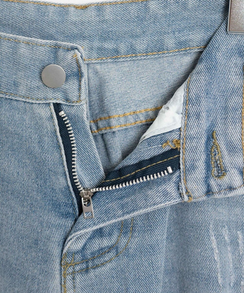 WEGO ダメージレギュラーデニム 