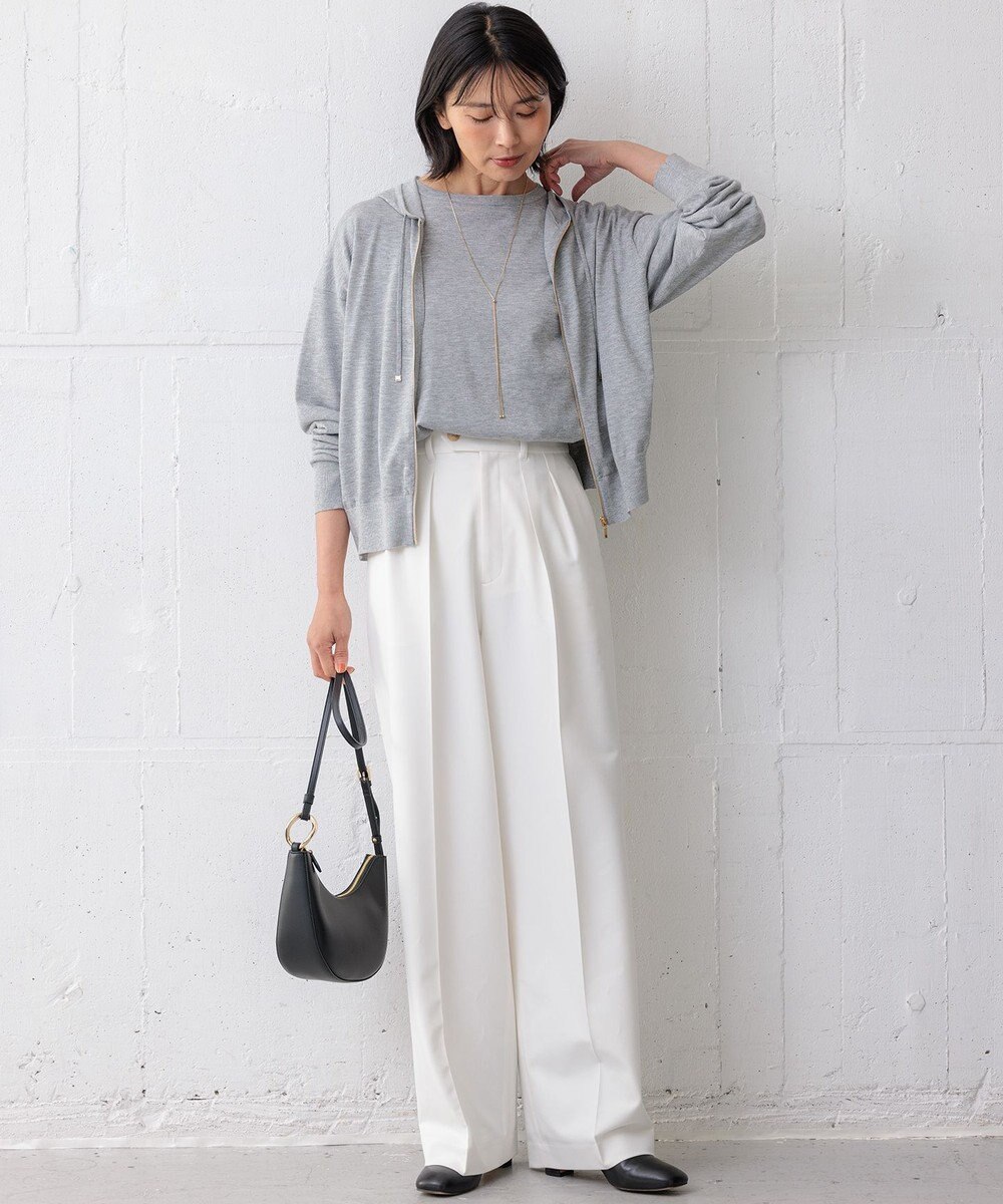 23区 【洗える】オータムシャイニー ニットパーカー 