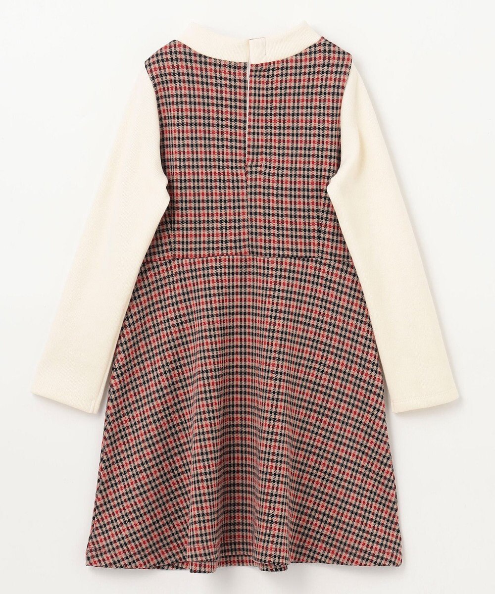 組曲 KIDS 【110-140㎝】チェックジャガード ワンピース 