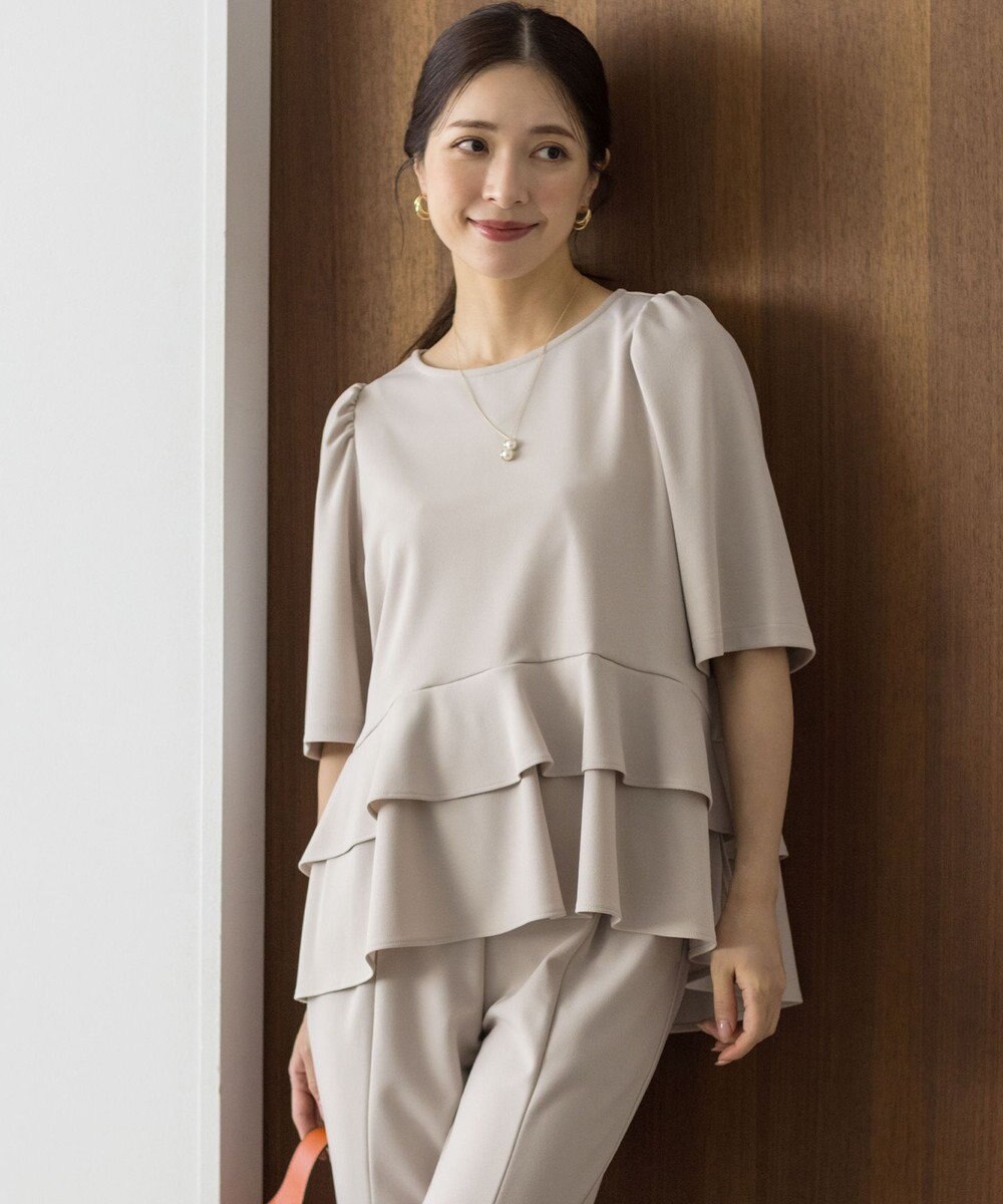 組曲 S ご好評につき追加生産【WEB限定】ジョーゼットジャージーティアード ブラウス 