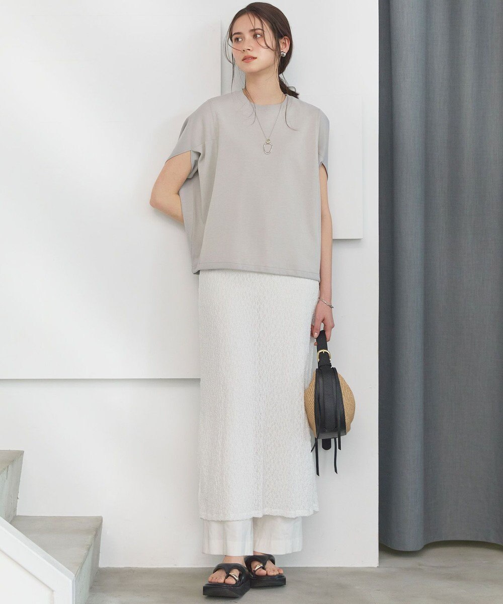 23区 【CanCam・CLASSY.掲載】リネンレーヨンストレッチ ワイドパンツ 