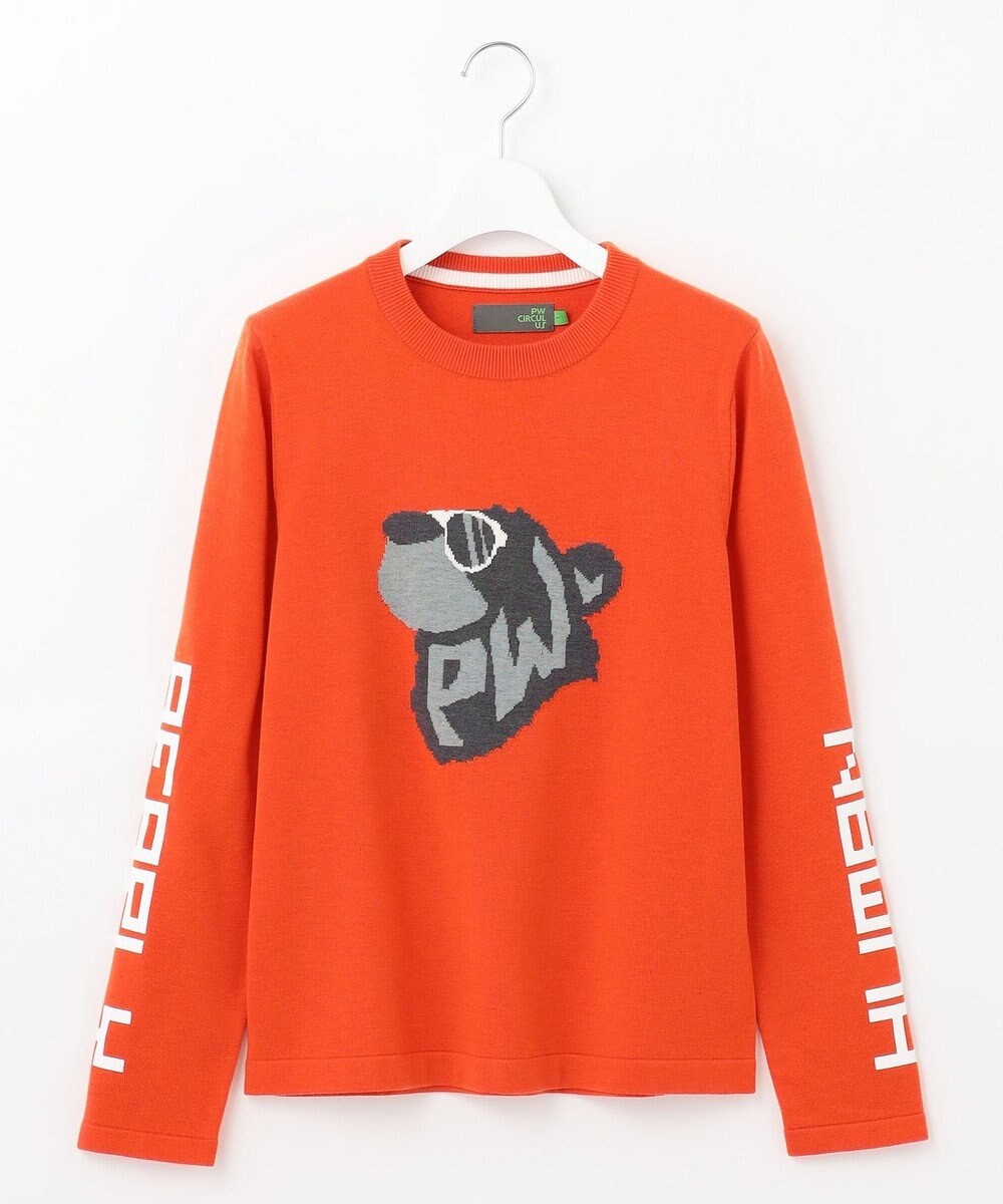 PW CIRCULUS 【WOMEN】【洗える】ベアフェイスモチーフ クルーネック ニット 