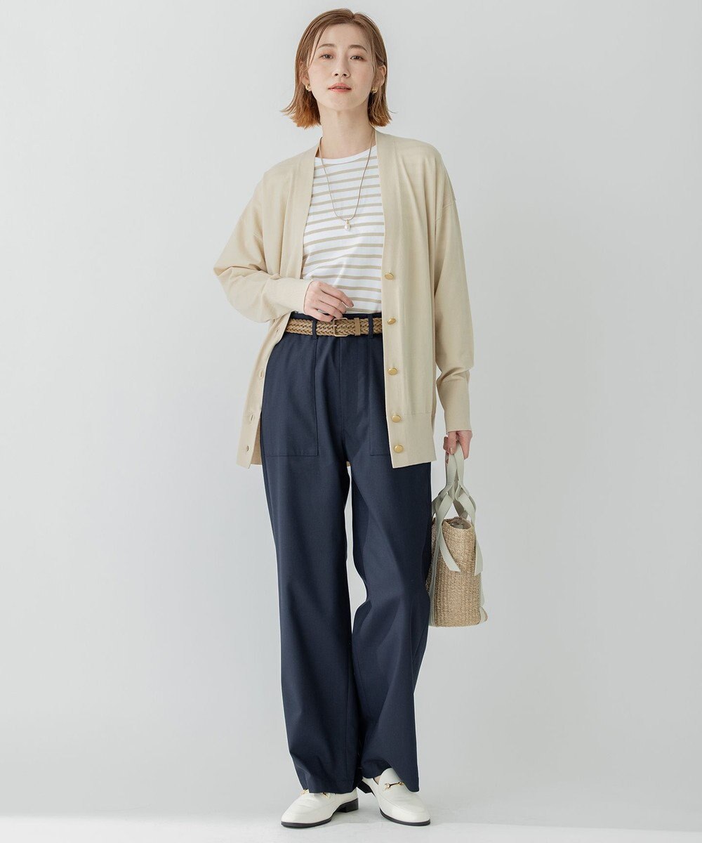 23区 S 【洗える】テンセルストレッチ Vネック カーディガン 