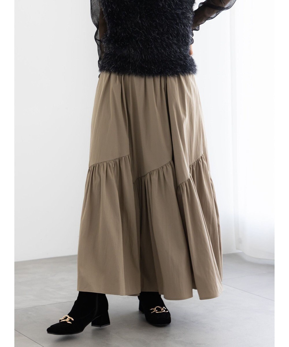 Te chichi マットタフタバイヤスティアードスカート 