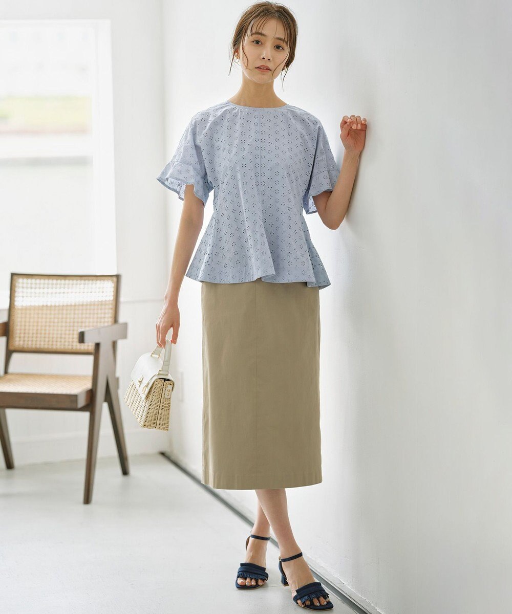 組曲 L 【WEB限定カラーあり】エンブロイダリーレース ペプラムブラウス 