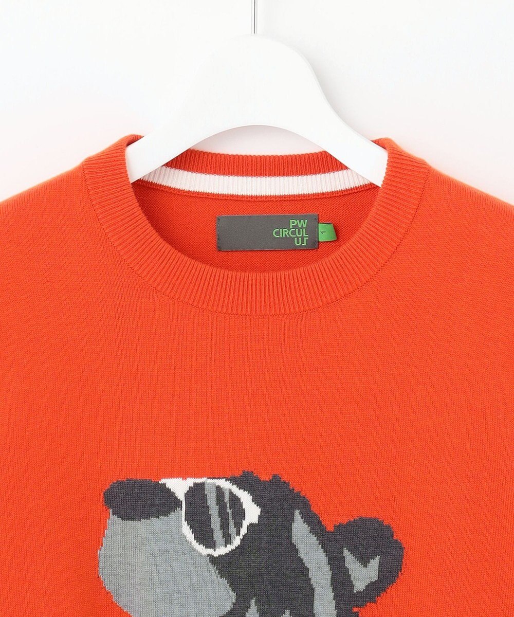PW CIRCULUS 【WOMEN】【洗える】ベアフェイスモチーフ クルーネック ニット 