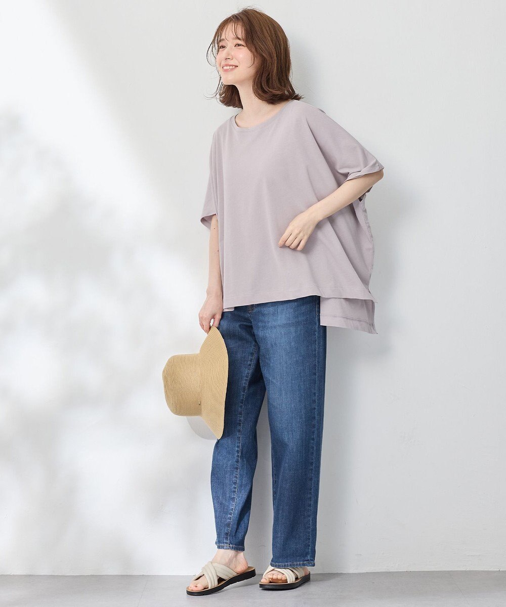 ANY ハイツイストコットンポンチョ風Tシャツ 