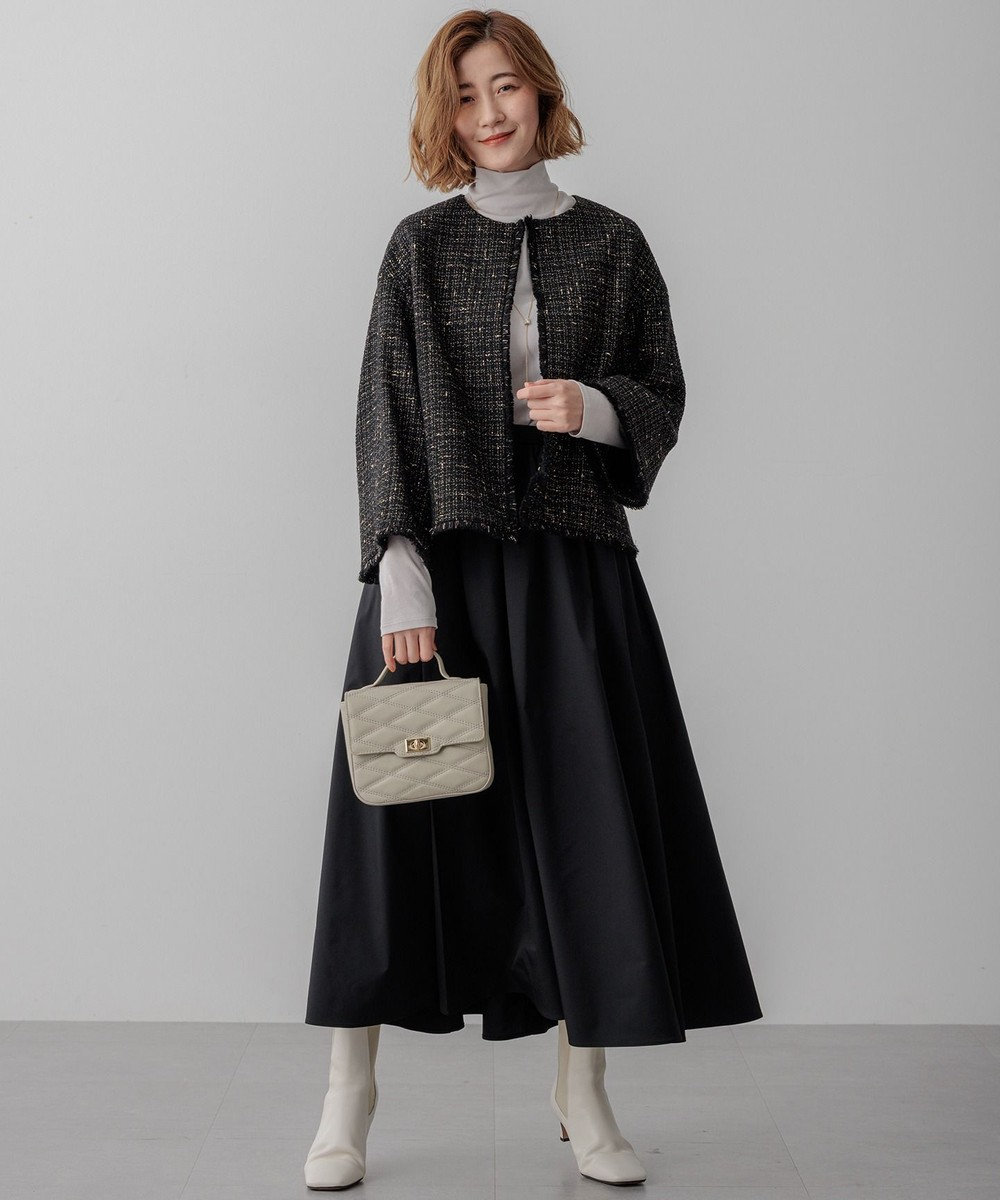 23区 【洗える】ブライトタフタ ギャザー スカート 