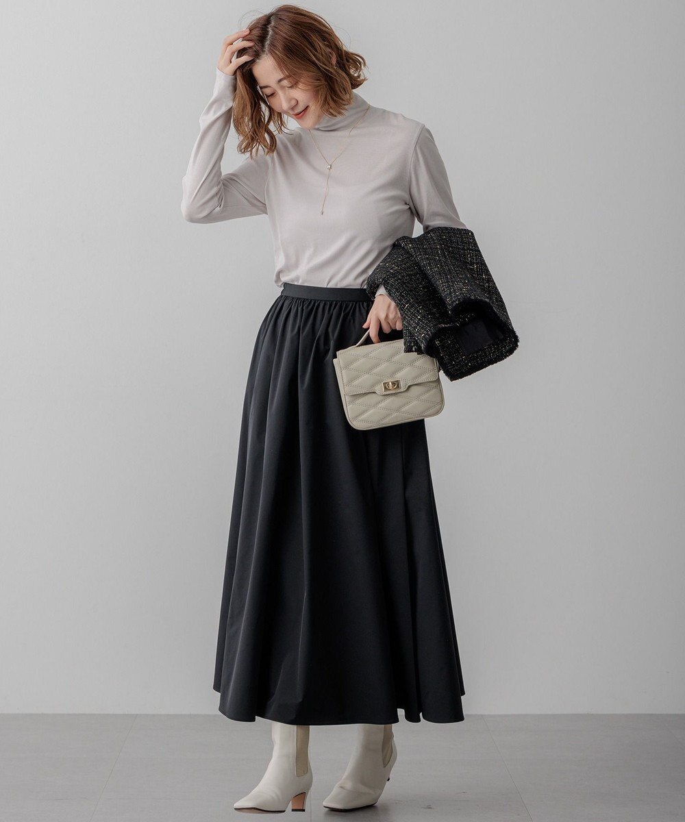 23区 【洗える】ブライトタフタ ギャザー スカート 