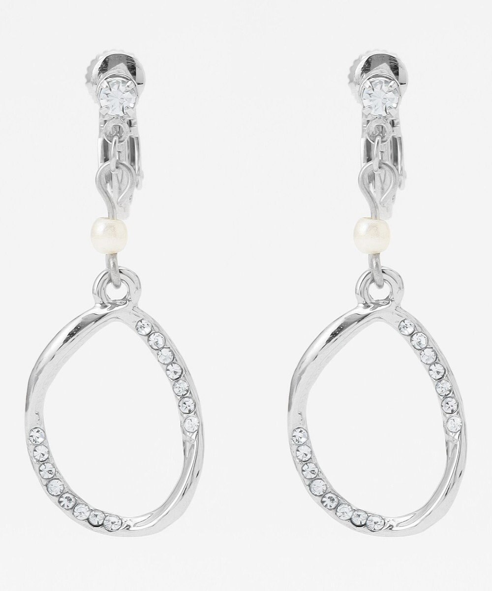 ANY SIS オーバルストーンライン イヤリング 