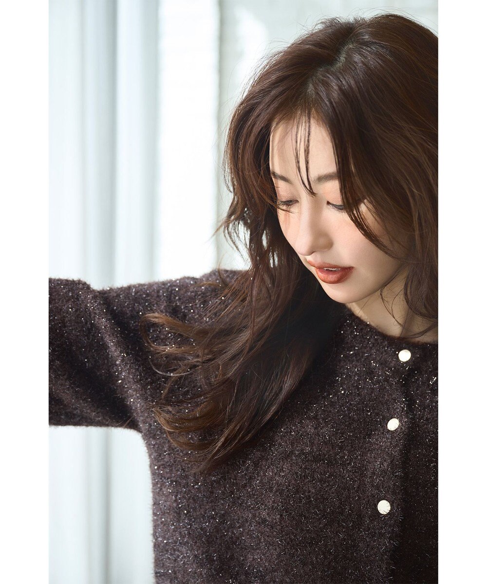 ANY SIS 【前後着用可】スパークルシャギー カーディガン 