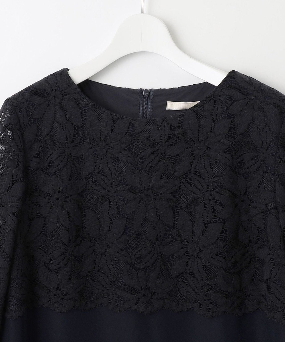 自由区 【XSサイズ～/洗える】フラワーコードレース サックワンピース 