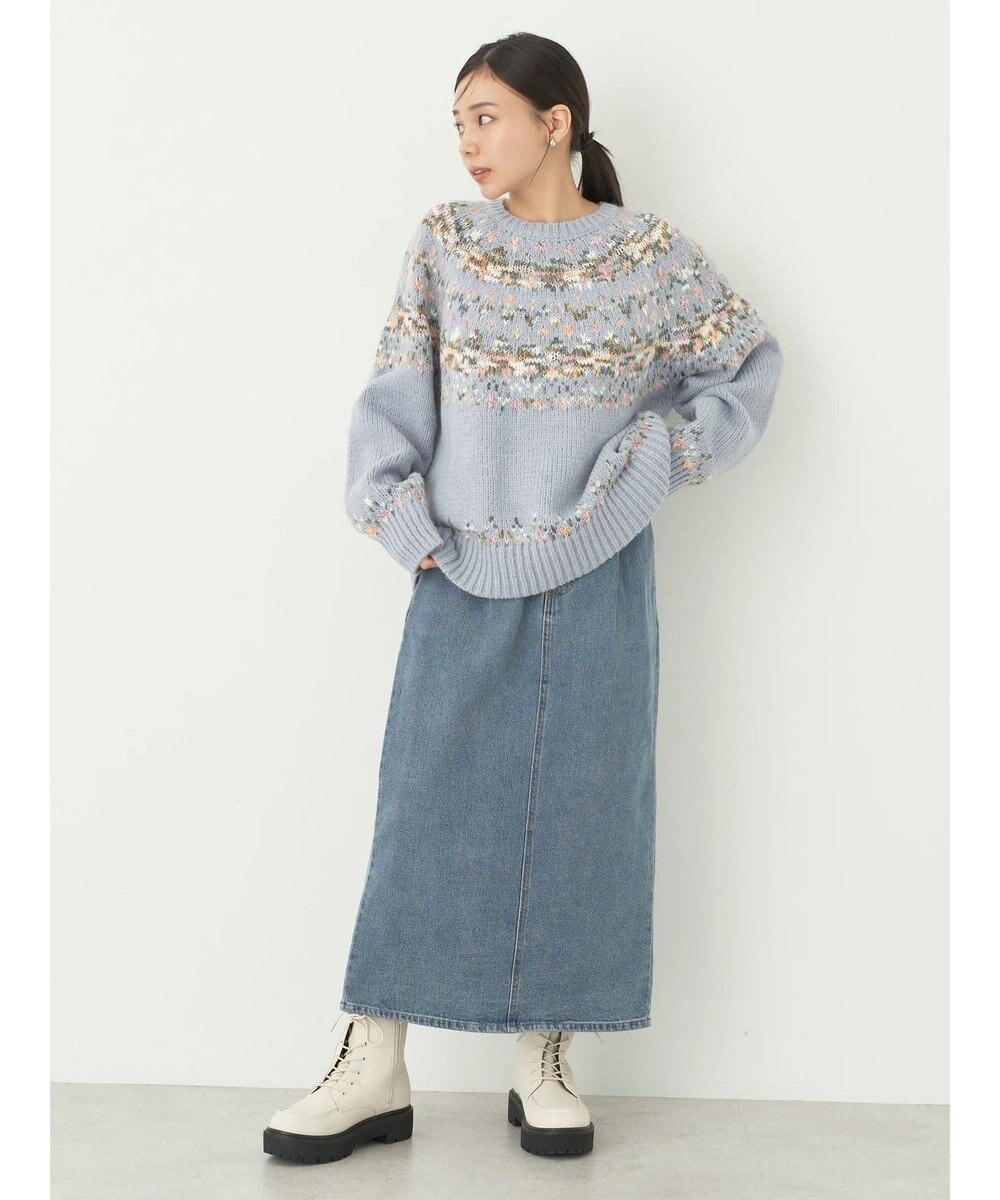 earth music&ecology スラブヤーンノルディックプルオーバー 