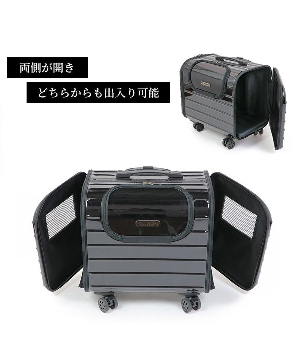 PET PARADISE キャリーバッグ キャスター付き 4輪 カート【小型犬】 ハード ブラック 