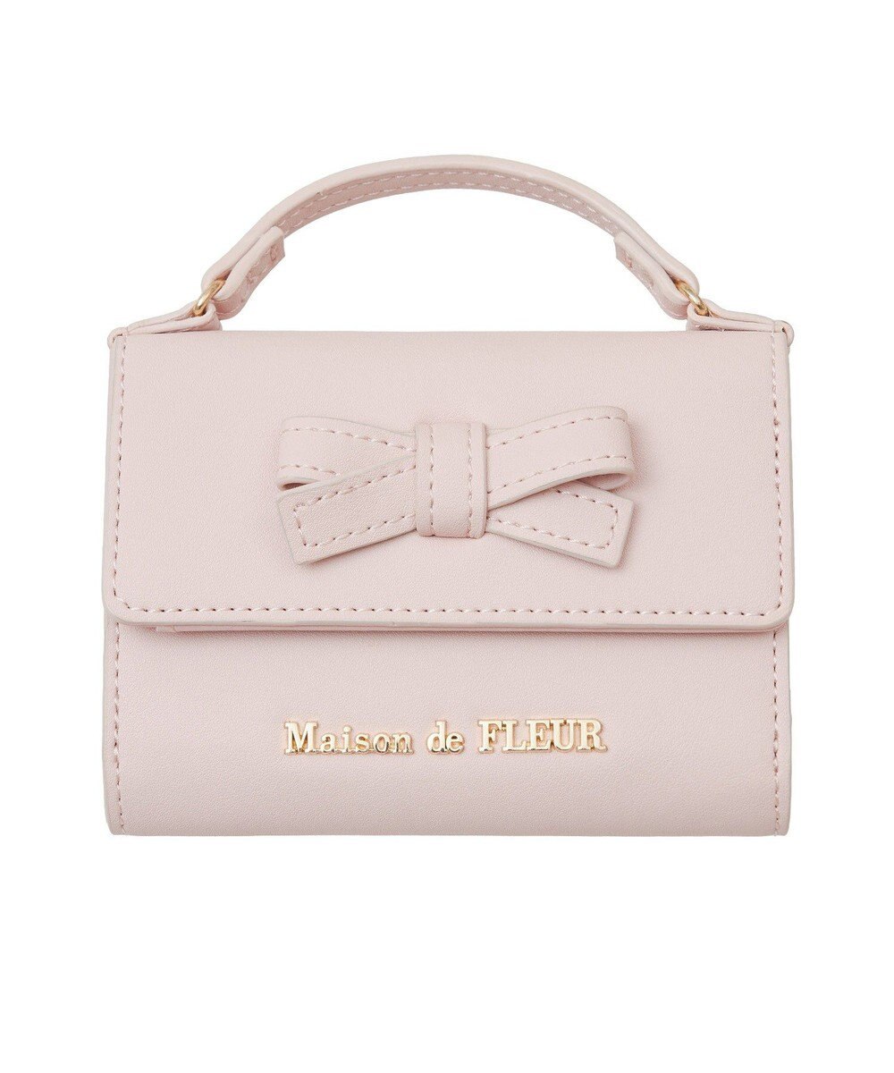 Maison de FLEUR ハンドル付きリボンウォレット 