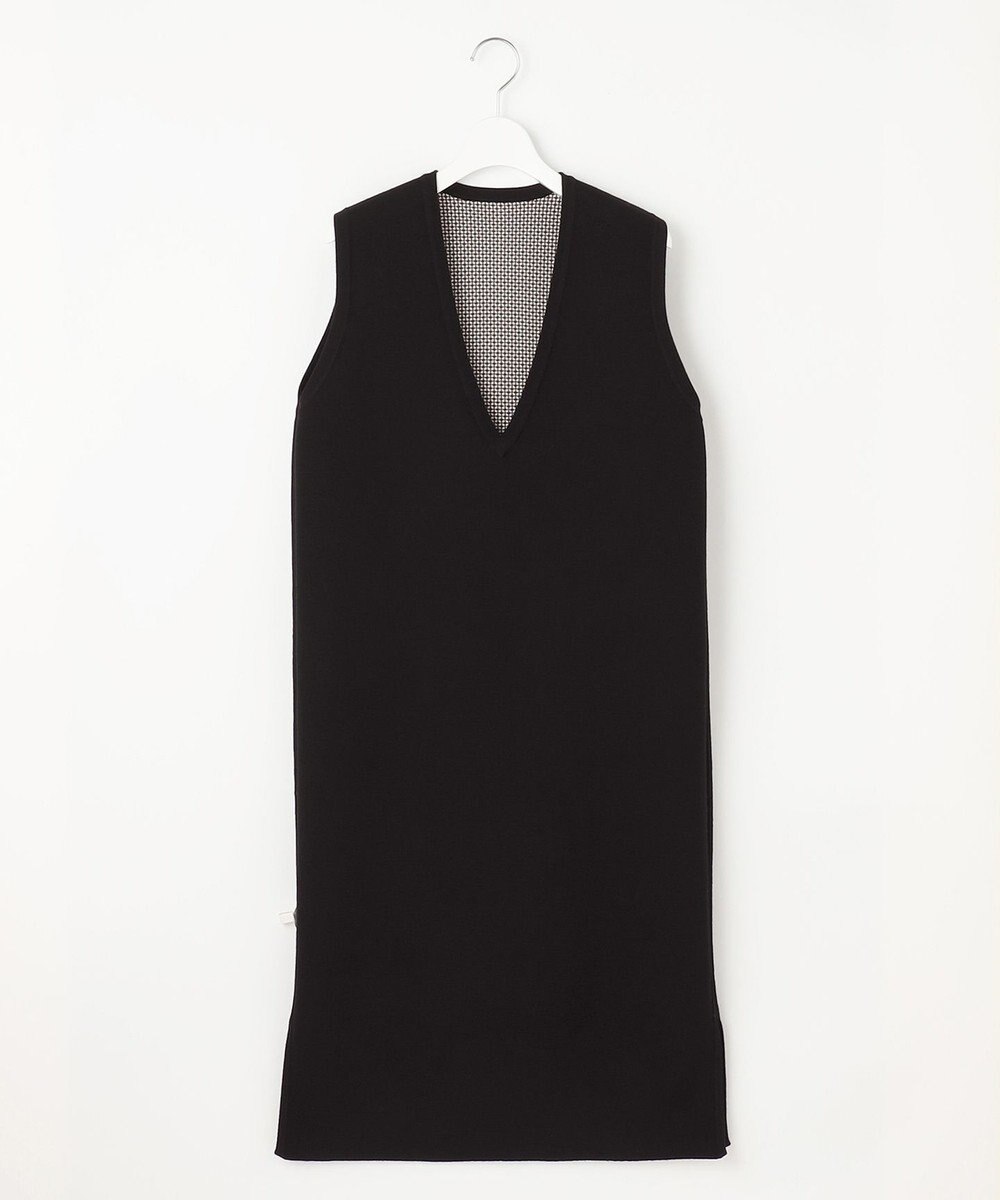 自由区 【リバーシブル・セットアップ対応・洗える】レーヨンストレッチリバーシブルニット ジャンパースカート 