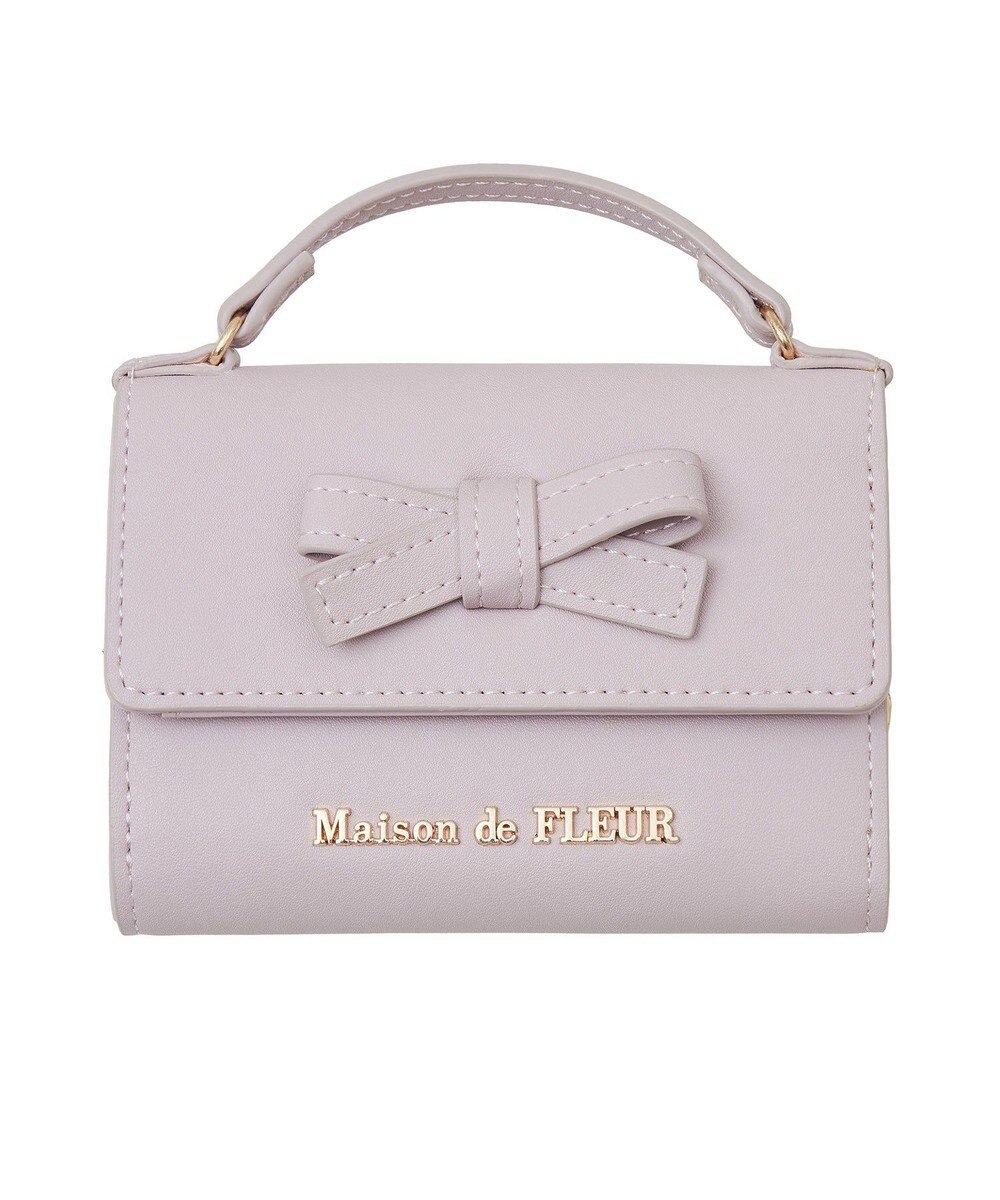 Maison de FLEUR ハンドル付きリボンウォレット 