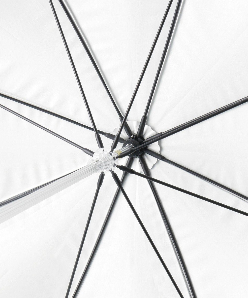 MOONBAT ランバン オン ブルー 晴雨兼用日傘 長傘 切り継ぎビジューリボン 遮光 遮熱 UV 