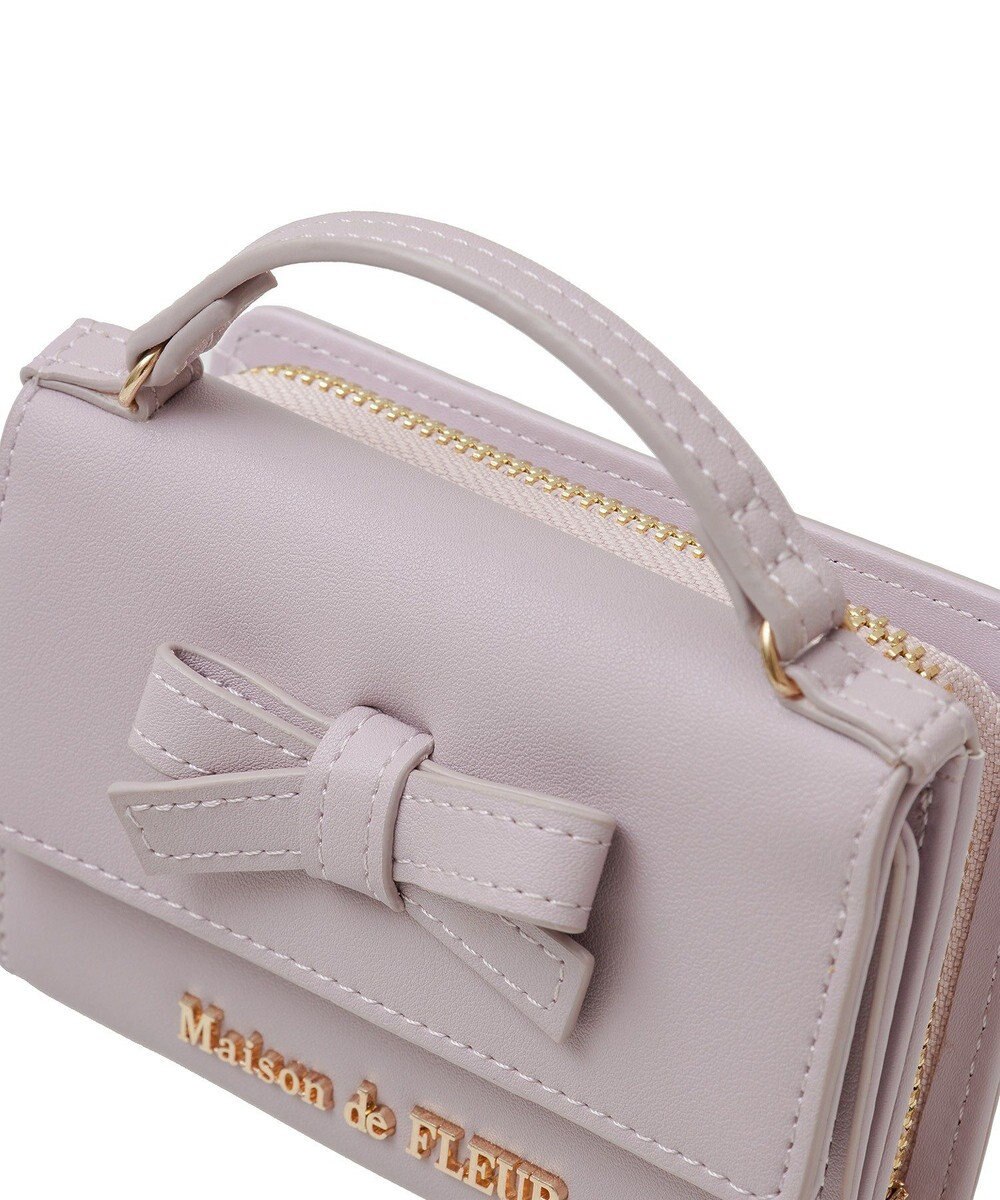 Maison de FLEUR ハンドル付きリボンウォレット 