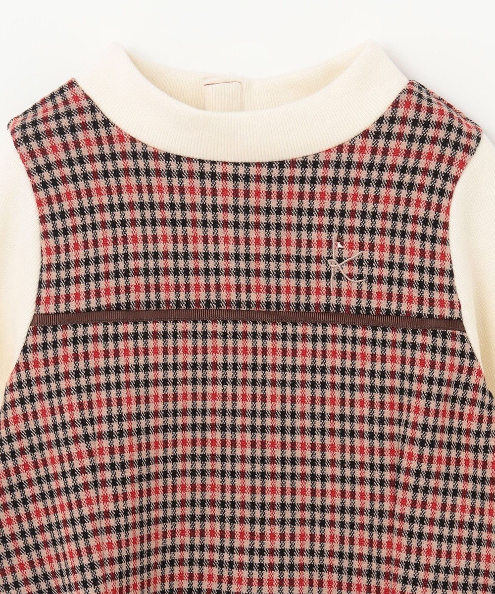 組曲 KIDS 【110-140㎝】チェックジャガード ワンピース 