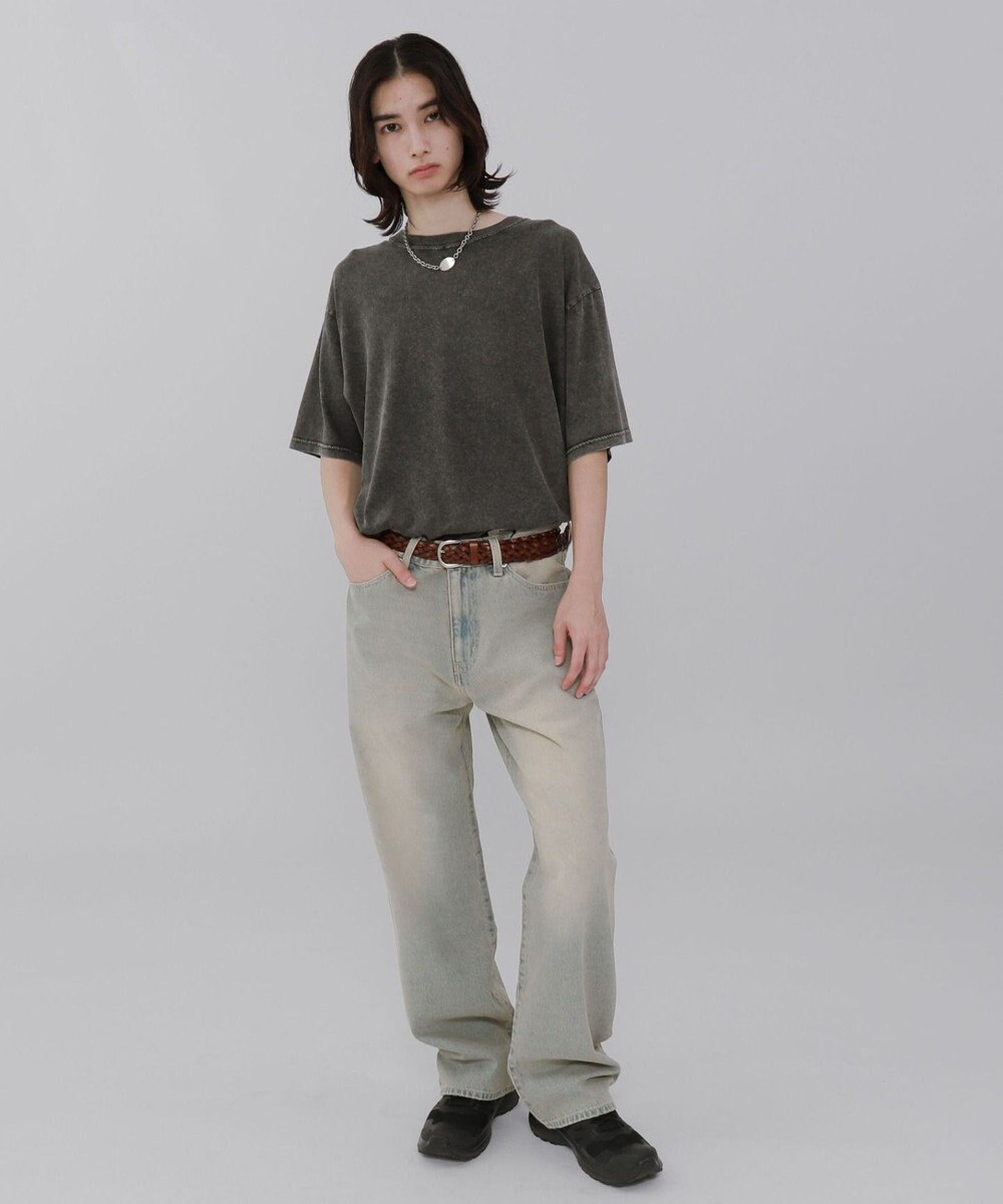 WEGO 【ウエスト調整可】ストレートデニムパンツ 