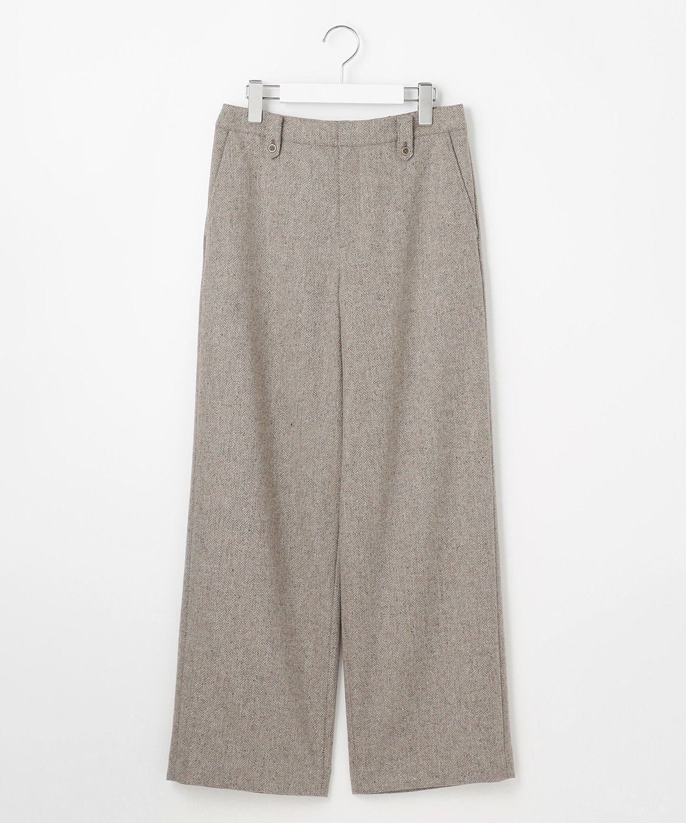 J.PRESS LADIES ネップヘリンボーンワイドパンツ 