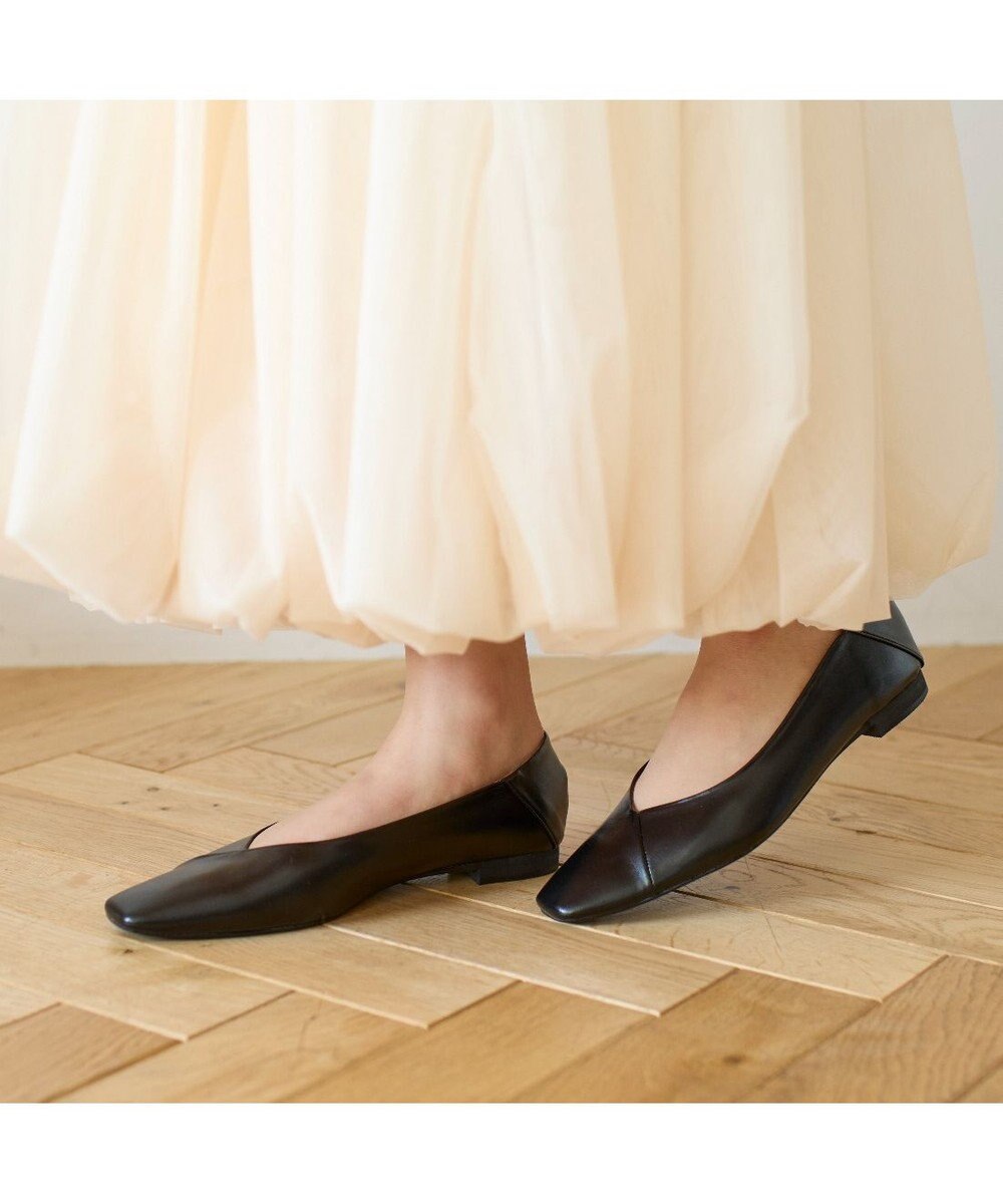 MODE ET JACOMO <carino>スクエアトゥバレエシューズ 