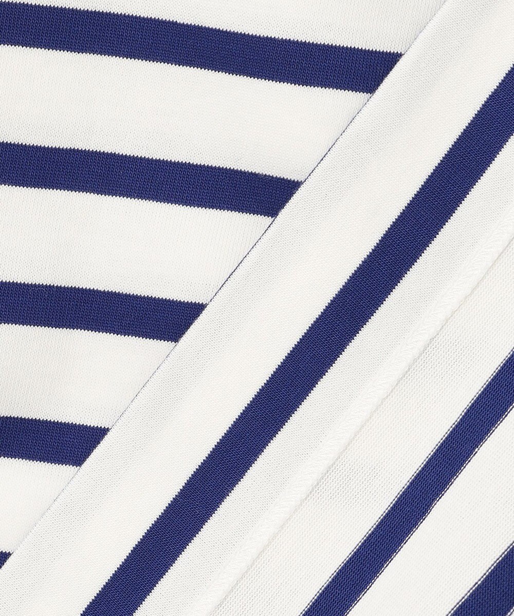 自由区 L 【洗える】コットンボーダー ボートネックカットソー 