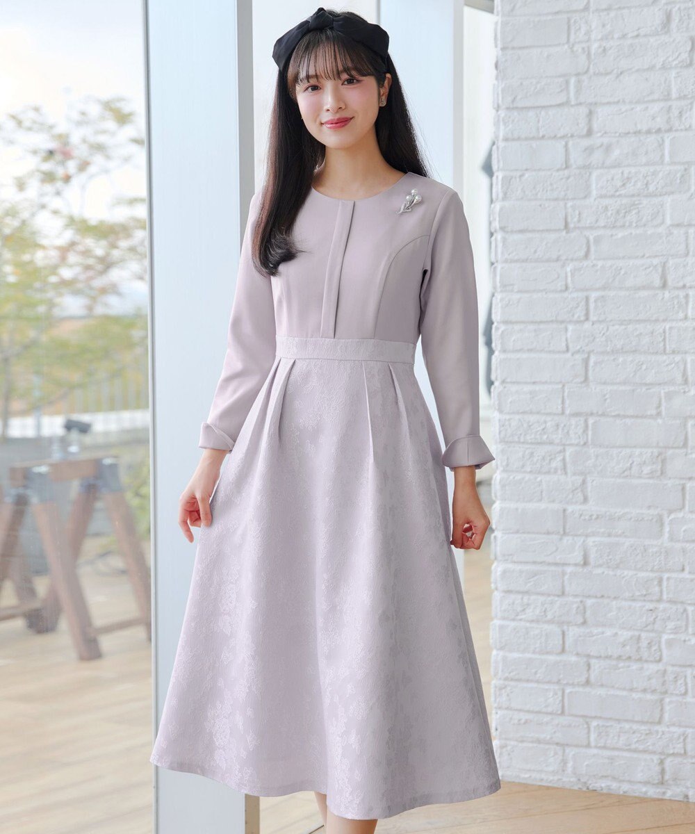 Tiaclasse フラワージャガードドッキングワンピース 