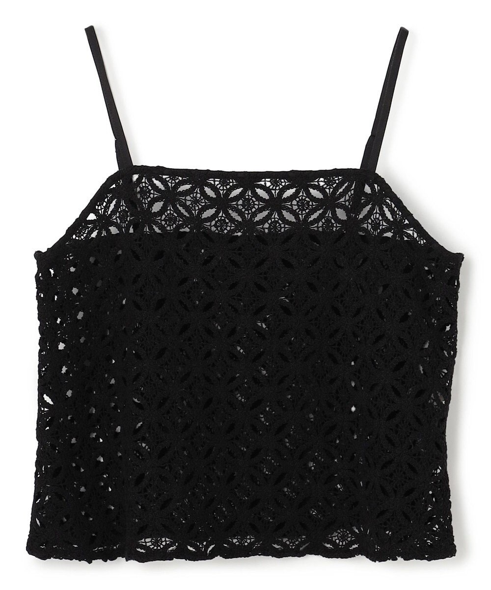 UNFILO L 【2点セット】ラッセルレース キャミレイヤード Tシャツ 