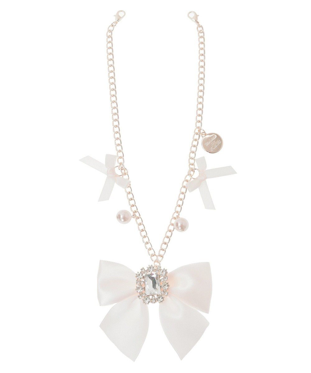 Maison de FLEUR ピンクマニアビジューリボンパールバッグチャーム 