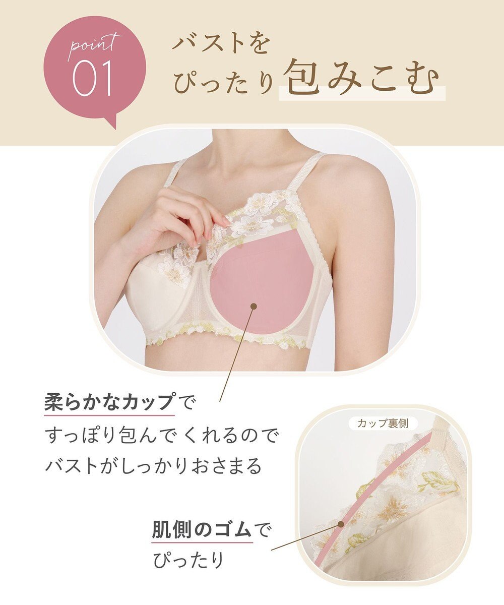 Wing ブラジャー Wing Lesiage 安定感のあるつけごこち 綿混素材(肌側) 【5010シリーズ】 フルカップブラ Hカップまで対応 大きいサイズ PB5010 ウイング／ワコール 