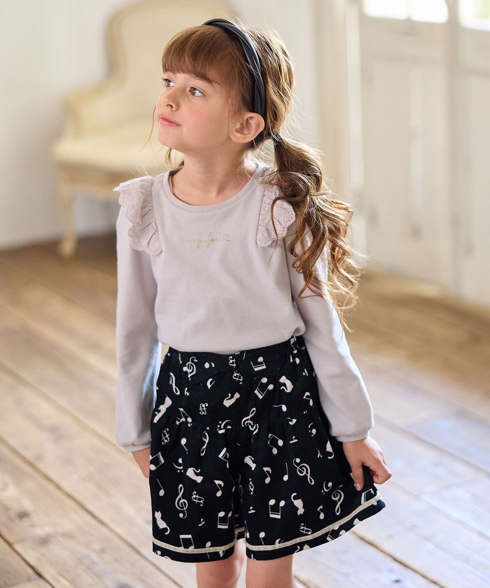 ANY KIDS 肩レース長袖Tシャツ 