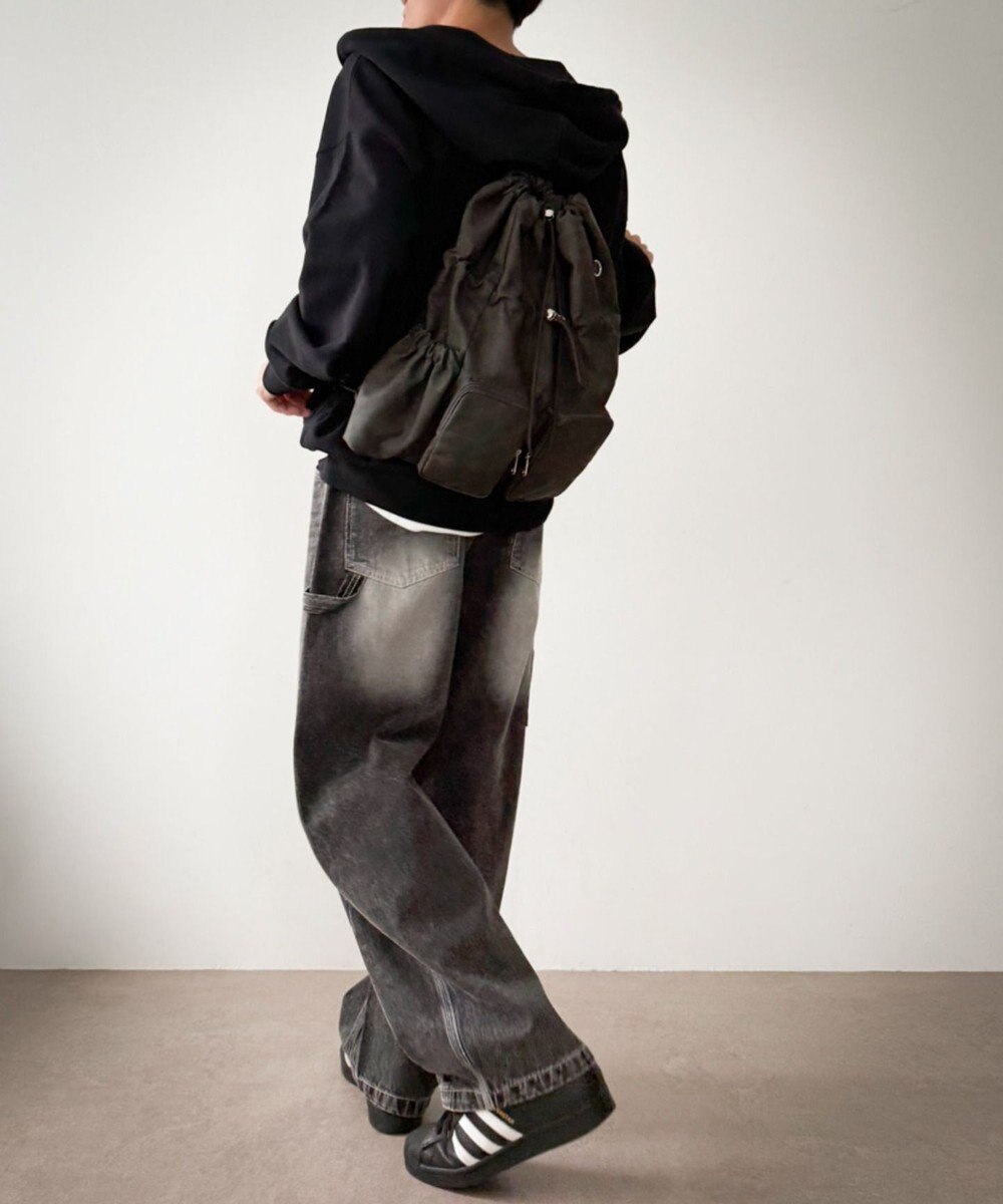 WEGO 【ユニセックス着用ITEM】2ポケットPUドロストナップサック 