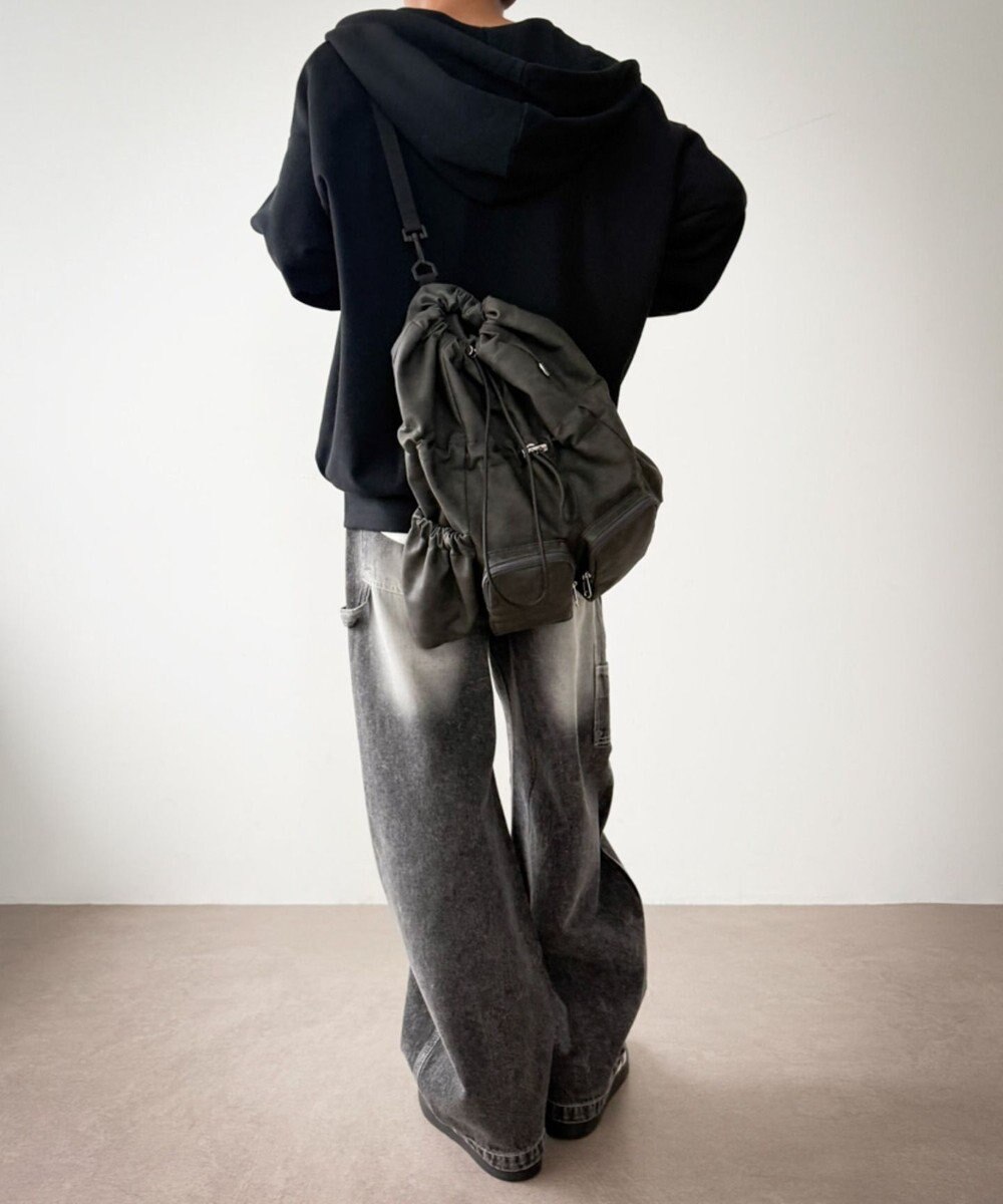 WEGO 【ユニセックス着用ITEM】2ポケットPUドロストナップサック 