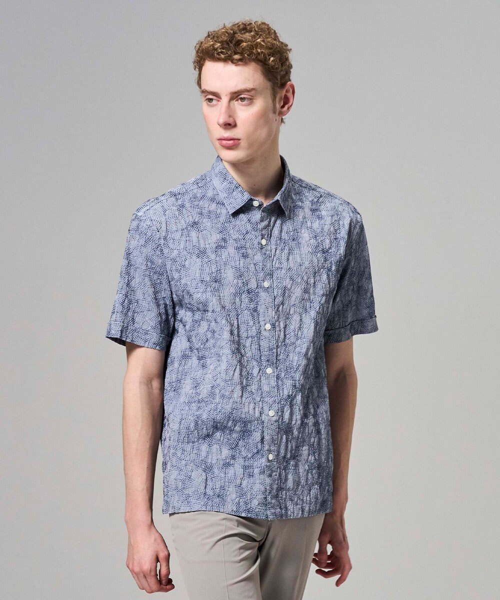 JOSEPH HOMME 【新型】アブストラクトジャガードストレッチ 　レギュラーカラー半袖シャツ 