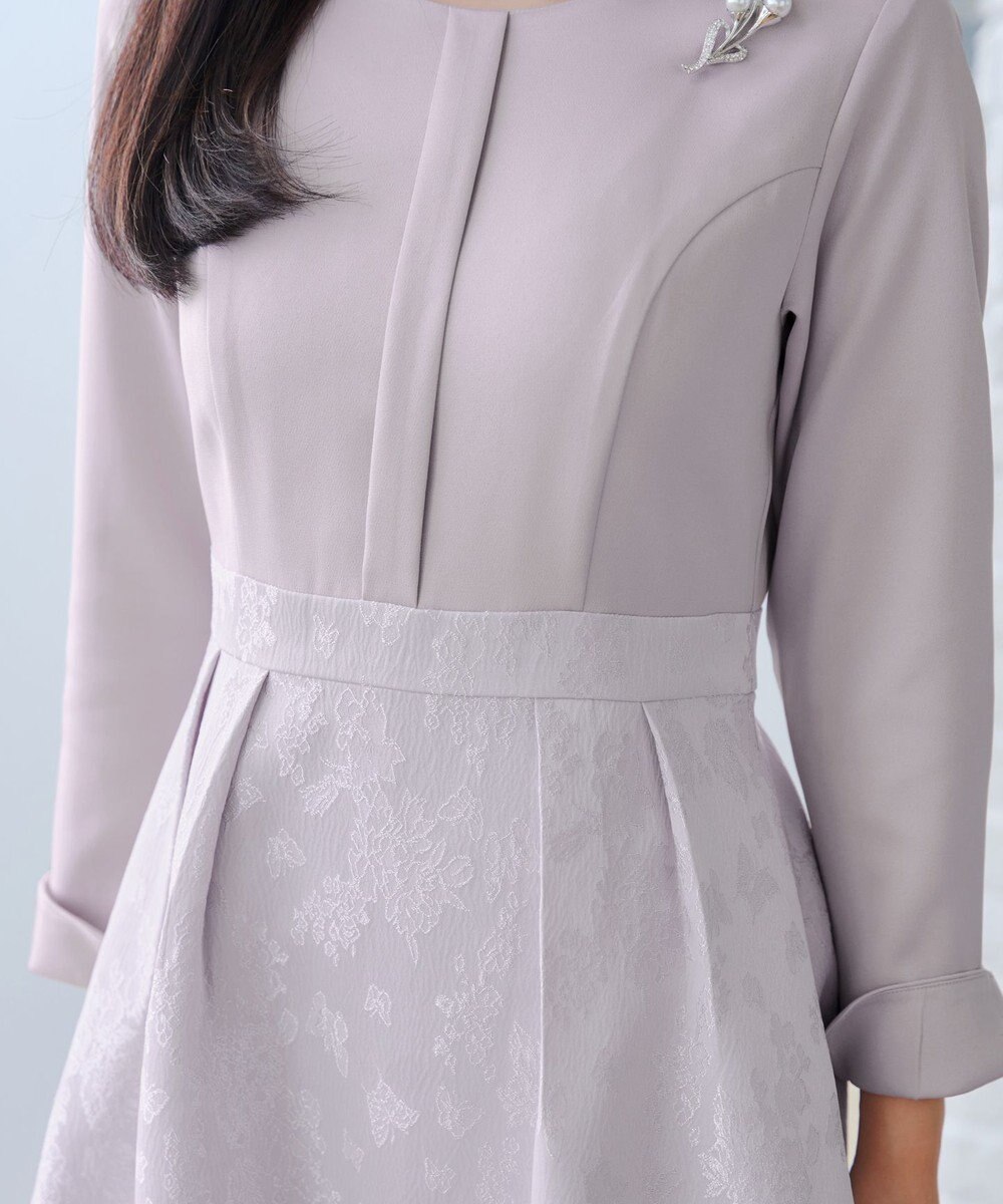 Tiaclasse フラワージャガードドッキングワンピース 