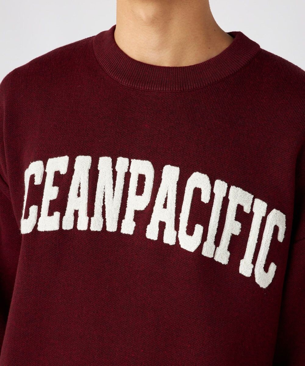 OP／FILA 【ocean pacific】サガラ刺しゅうロゴクルーニット/メンズ 