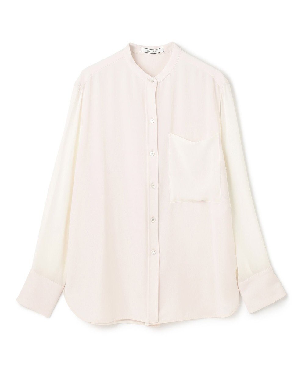 BEIGE， 【WEB限定・洗える】CELOSIA / シアースリーブスタンドカラーブラウス 