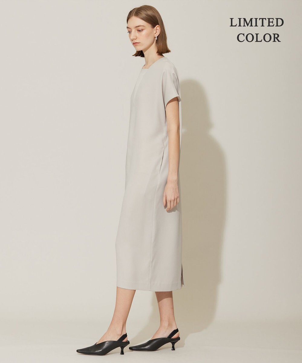 ICB 【接触冷感・UVケア・速乾・洗える】FluidBackSatin レイヤードデザインワンピース 