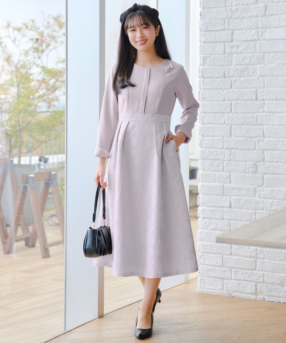 Tiaclasse フラワージャガードドッキングワンピース 