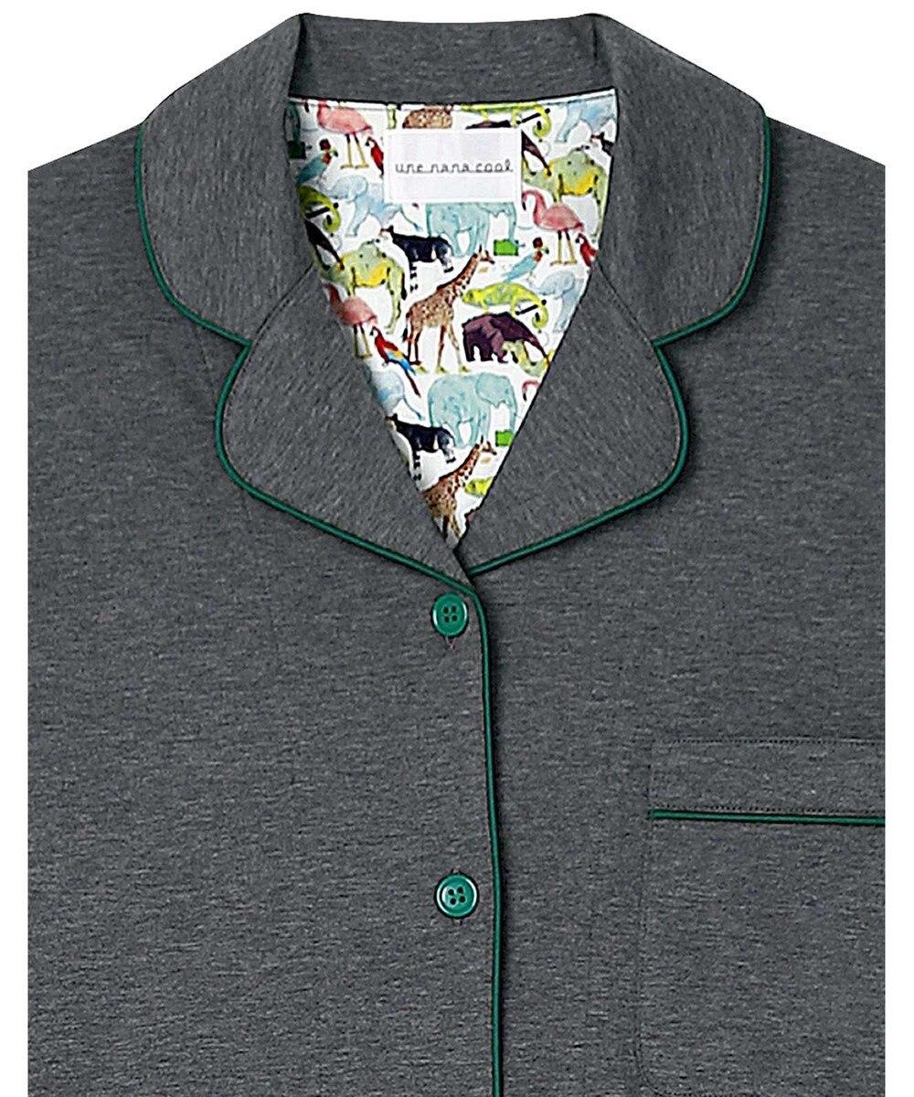 une nana cool 【綿100%】60/1 シルケットスムース 長袖開襟 MADE WITH LIBERTY FABRIC 