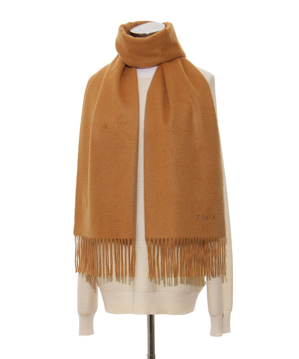 MOONBAT 【洗えるカシミヤ】FURLA カシミヤ100％ 無地ビッグマフラー／幅50cm 