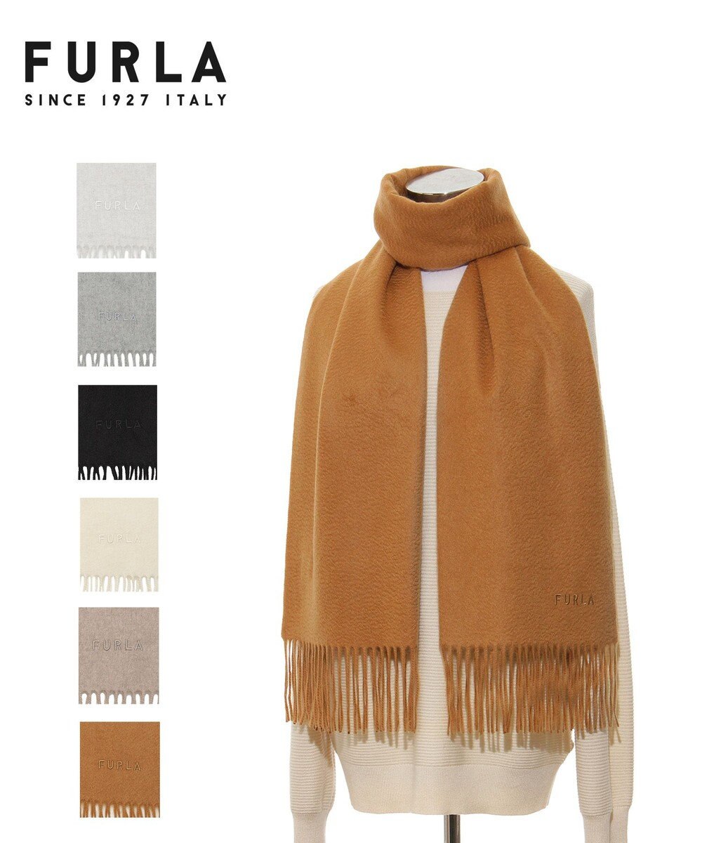 MOONBAT 【洗えるカシミヤ】FURLA カシミヤ100％ 無地ビッグマフラー／幅50cm 
